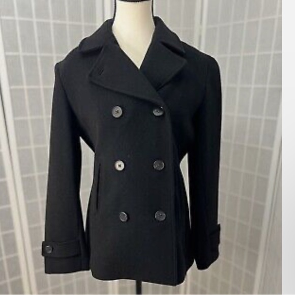 Lands' End Jackets & Blazers - Lands' End Wool Cashmere Blend Double Breast Peacoat
Black size 6P